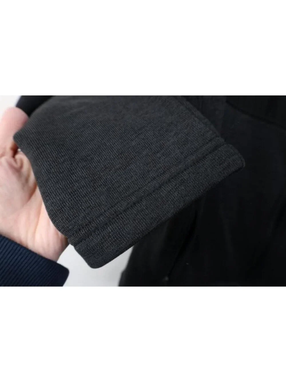 The North Face Mens Medium Spell Out Norris Full Zip Fleece Jacket Heather Black